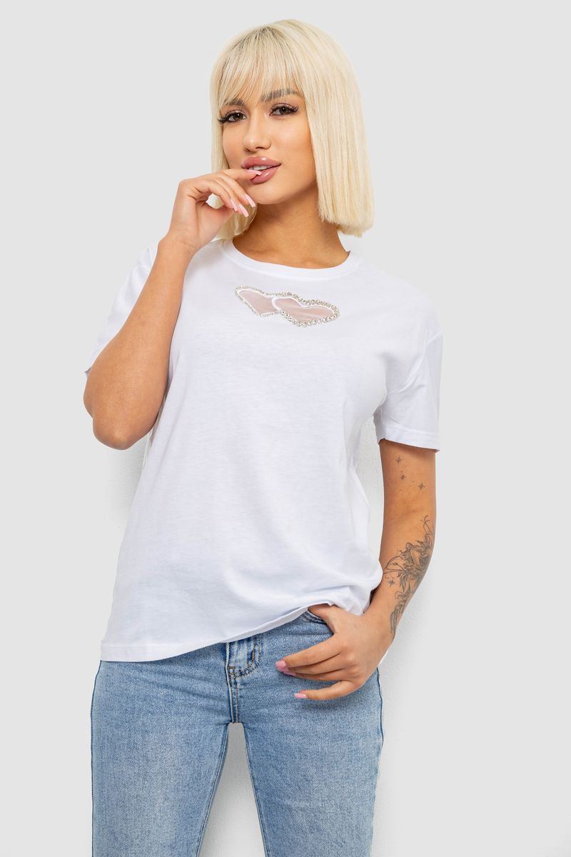 Футболка жіноча з принтом, колір білий