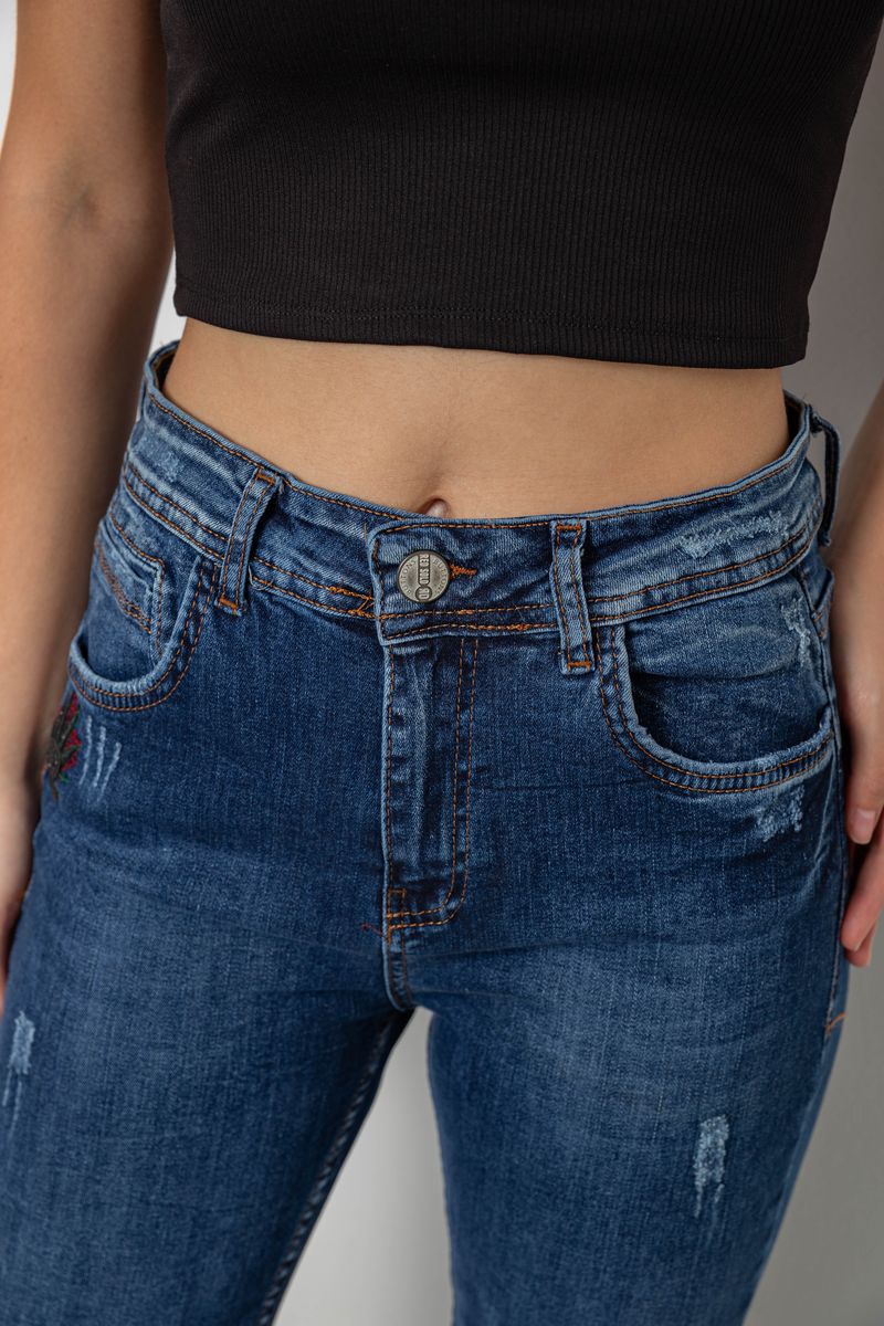 Джинси жіночі однотонні Skinny, колір синій