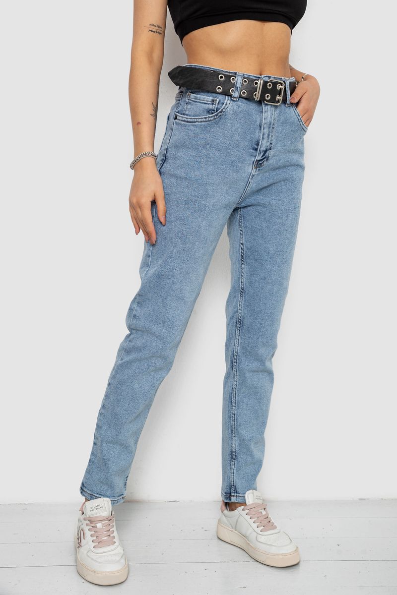 Джинси жіночі MOM стрейч, колір блакитний