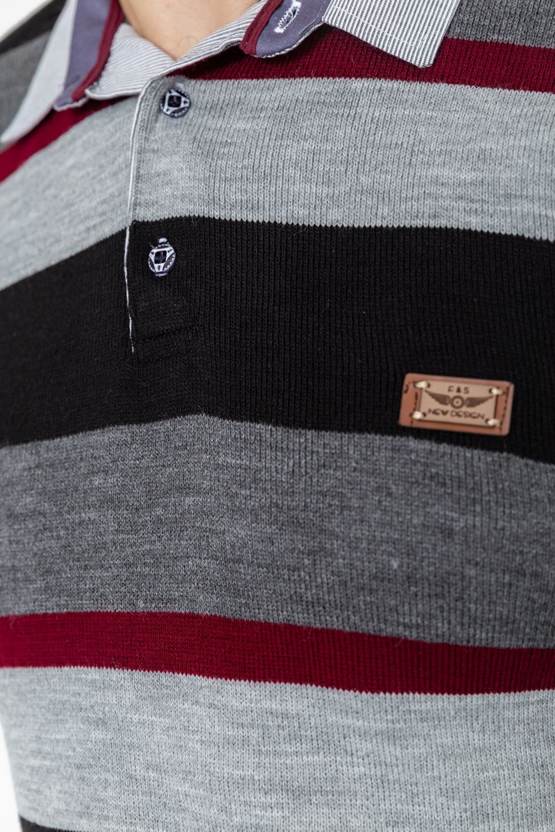 Светр-обманка чоловічий, колір сіро-чорний