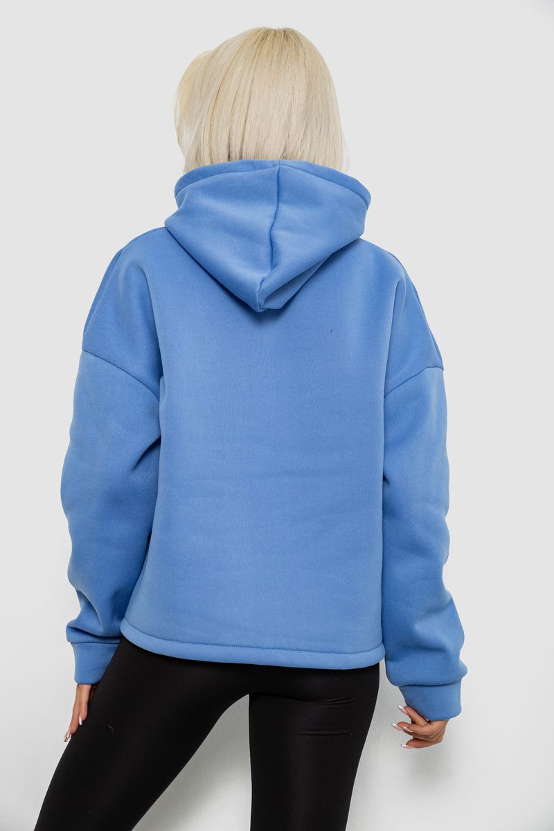 Худі жіночий з капюшоном на флісі, колір блакитний