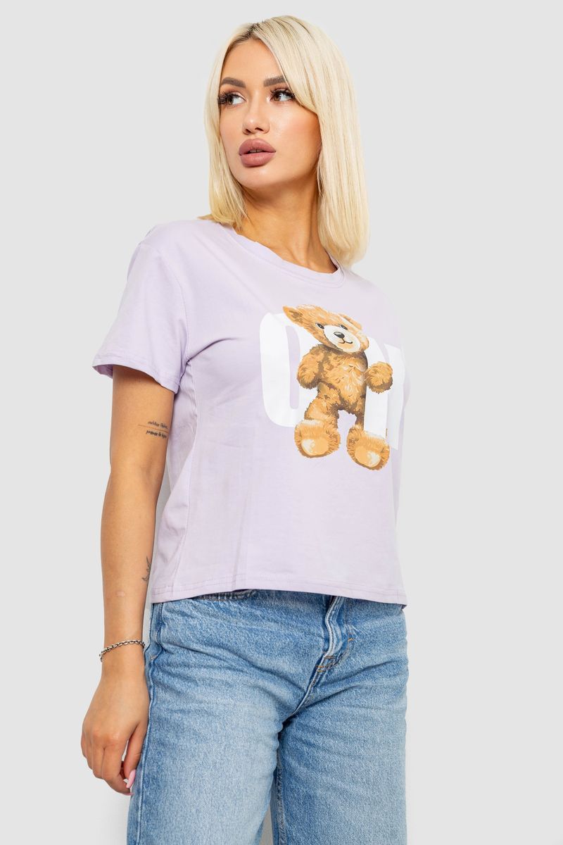 Футболка жіноча з принтом, колір бузковий