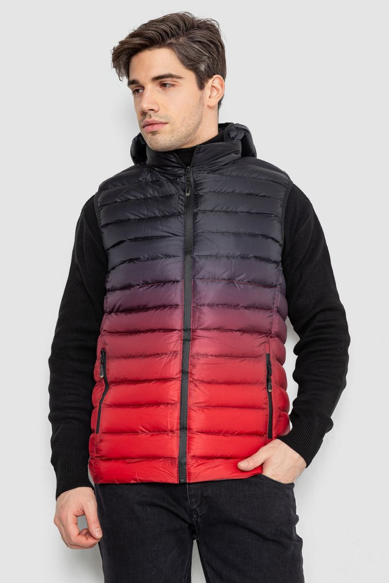 Жилетка чоловіча демісезонна, колір чорно-червоний