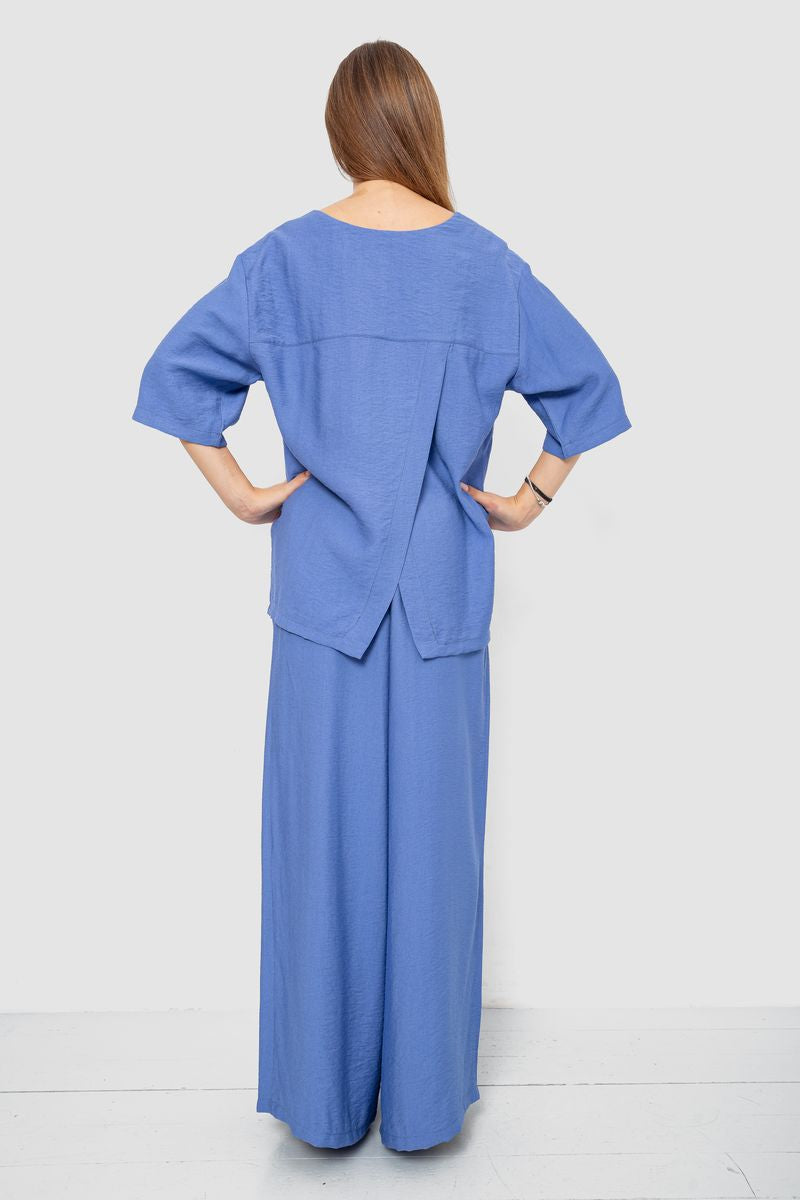 Костюм жіночий тканина льон жатка, колір джинс