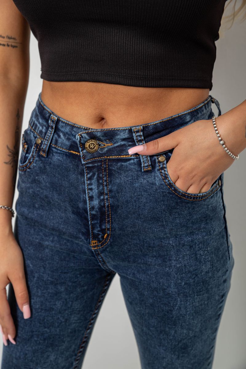 Джинси жіночі однотонні Skinny, колір синій