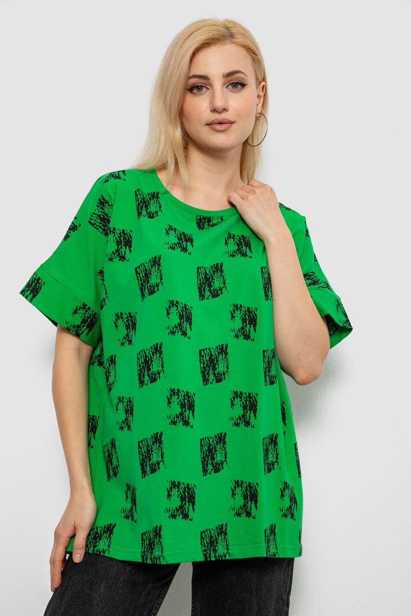 Футболка жіноча з принтом, колір зелений
