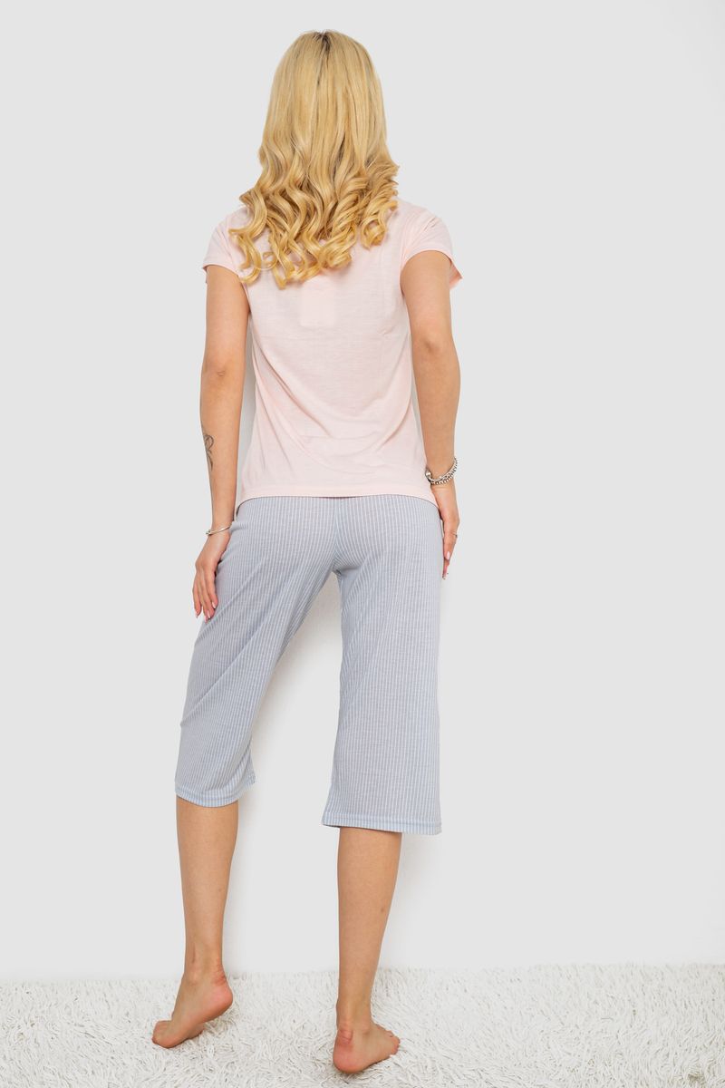 Піжама жіноча з принтом, колір персиковий