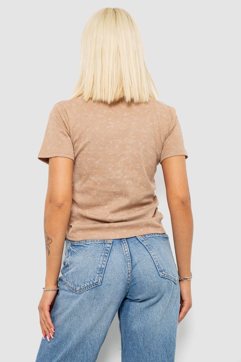 Футболка жіноча з принтом, колір бежевий