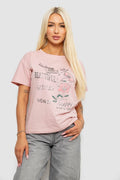 Футболка жіноча з принтом, колір пудровий