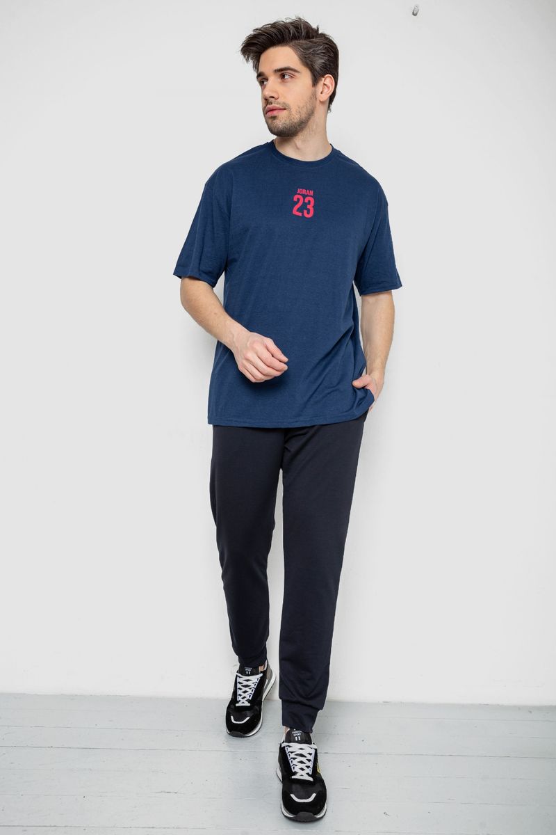 Футболка чоловіча з принтом, колір синій