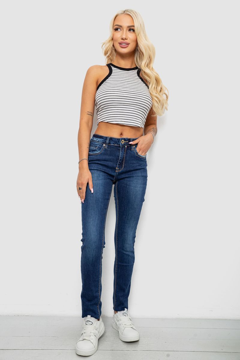 Джинси жіночі однотонні Skinny, колір синій