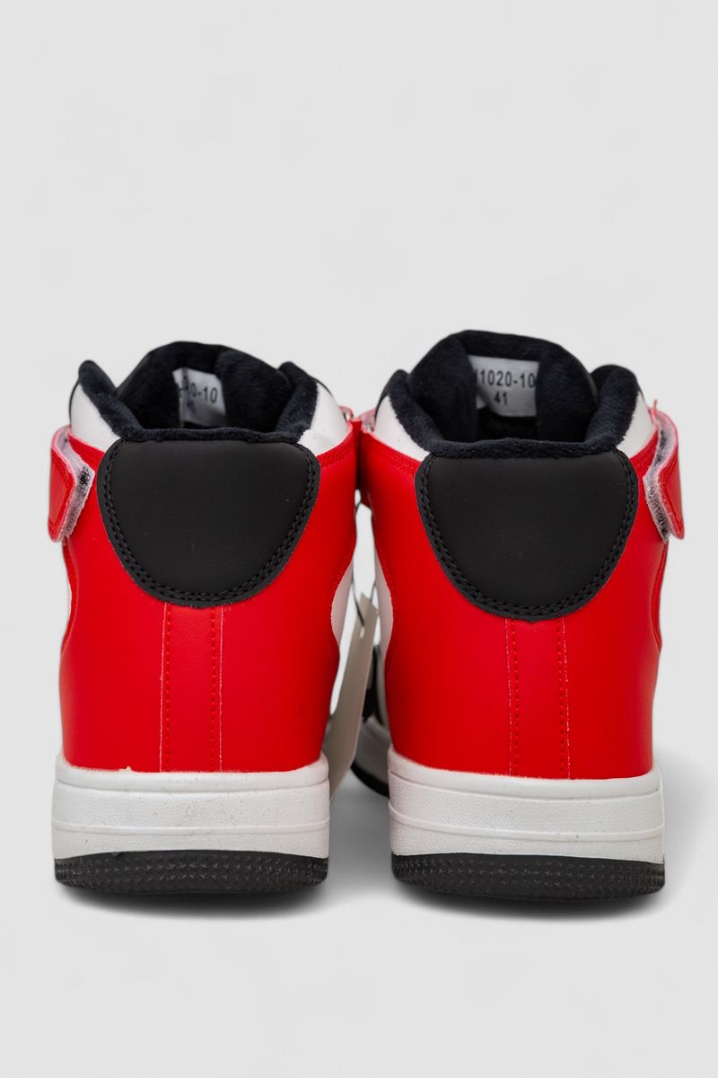 Кросівки чоловічі зимові на хутрі, колір біло-червоний