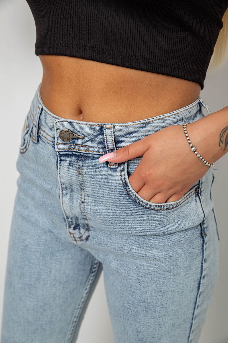 Джинси жіночі однотонні Skinny, колір блакитний