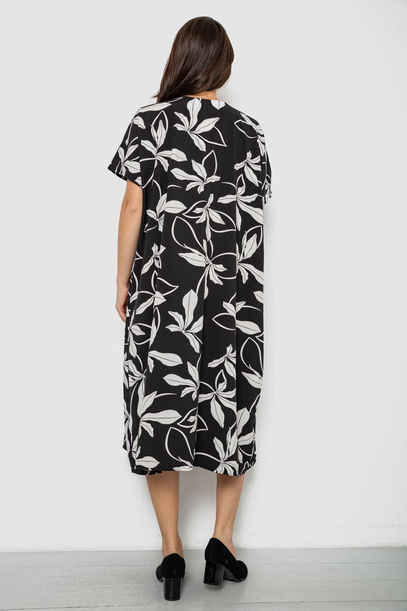 Сукня жіноча з принтом, колір чорний