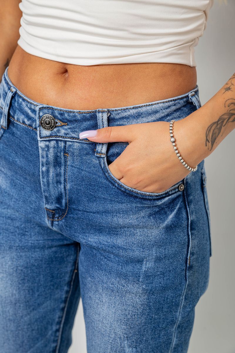 Джинси жіночі однотонні Straight fit, колір синій
