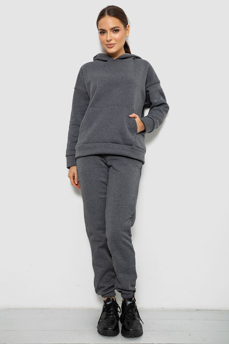 Спортивний костюм жіночий на флісі, колір сірий