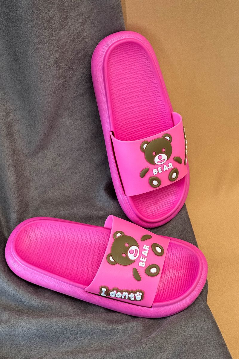 Шльопанці жіночі з аплікацією, колір рожевий