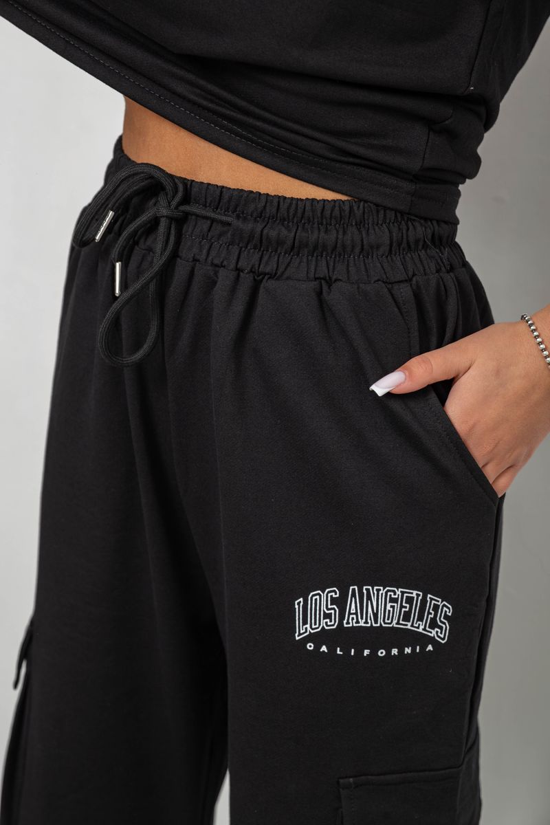 Костюм жіночий повсякденний однотонний, колір чорний