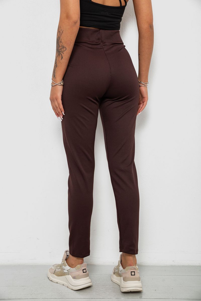 Лосини жіночі однотонні в рубчик, колір шоколадний