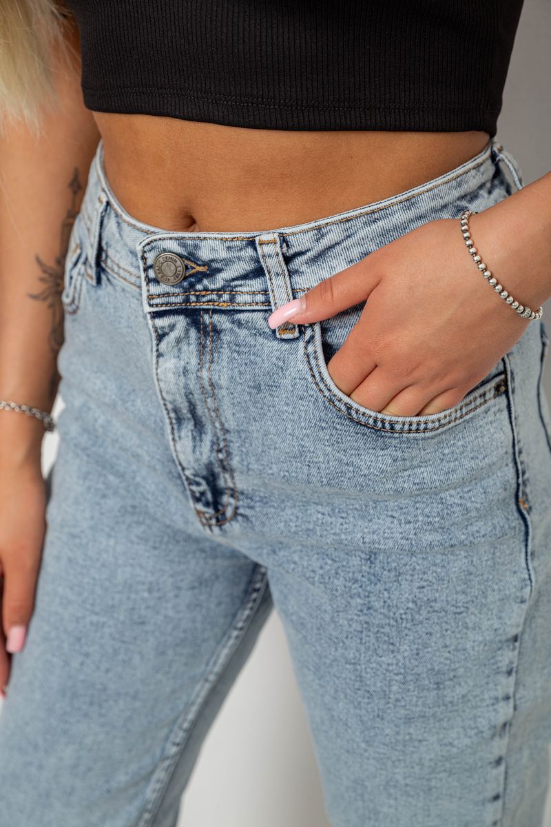 Джинси жіночі однотонні Skinny, колір блакитний